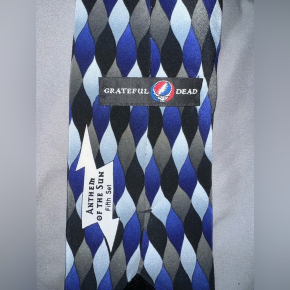 Grateful Dead silk neck tie Blue/black/gray - Picture 1 of 4